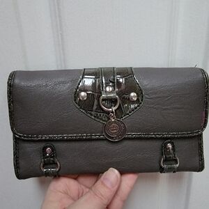 Xoxo Gray Leather Wallet NWOT